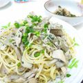 たにゃなお。's cooksnap of when they made レンジ蒸し鶏とねぎのパスタ.