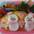 mi*co's cooksnap of when they made ゆきんこシスターズ　キャラ弁.