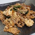 fu♪♪'s cooksnap of when they made 豚こま豆腐とニラのキムチ炒め【作り置き】.