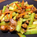 ALiA349's cooksnap of when they made 砂肝とセロリの炒めもの【中華風】.