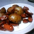 京ろく's cooksnap of when they made じゃがいもとウインナーのにんにく醤油炒め.