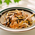さとみわ's cooksnap of when they made 豚ともやしの塩昆布レンジ蒸し.