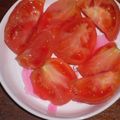 toshiebaba's cooksnap of when they made 甘酸っぱ〜い＊トマトにいちごシロップ♪.