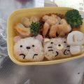 さん屁ぇです's cooksnap of when they made すみっこぐらし❀しろくま&ねこ❀キャラ弁.