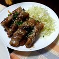 mocchii's cooksnap of when they made 絶品！バリとろっ☆茄子の豚バラ巻き.