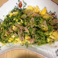 emifumi's cooksnap of when they made 豆苗と卵のツナのオイル漬け炒め(♋‸♋).