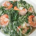 kimimaruo's cooksnap of when they made ∮水菜と海老の❤プリプリ❤にんにく炒め∮.