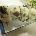 miyuki12's cooksnap of when they made あさりの佃煮と大葉のおにぎり♪お弁当に.
