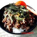 peppermint13's cooksnap of when they made アッという間に肉味噌丼～ビビンバ風～.