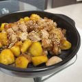 ☻︎'s cooksnap of when they made サツマイモと鶏もも照り焼き☆弁当☆夫絶賛.