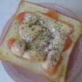 しおりんりく's cooksnap of when they made ■簡単・朝食とまとトースト■.