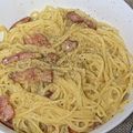 平たいら's cooksnap of when they made 生クリーム不要！10分で本場カルボナーラ.