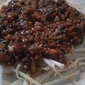ゆきんこriku's cooksnap of when they made モヤシにのっけて！挽肉のウマ煮風あんかけ.