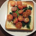 Ｐ子ママ's cooksnap of when they made ポパイ君とトマトさんのチーズトースト。.