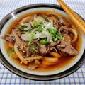 在宅勤務のおじさん's cooksnap of when they made 牛丼をリメイク！肉うどん♪.