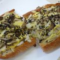 あさchan♪'s cooksnap of when they made 舞茸×キャベツ軸の海苔わさび風味トースト.