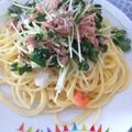 えおるん's cooksnap of when they made シーチキンとかいわれの和風パスタ.