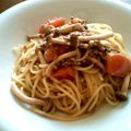 みどりこちゃん's cooksnap of when they made 簡単♪しめじとトマトの塩味ラグーパスタ♡.