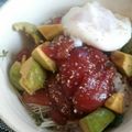 noir1023's cooksnap of when they made 鮪とアボカドの『ポキ丼』.