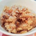 ♪のだめ♪'s cooksnap of when they made ☆お餅＆お節で☆五目炊き込みごはん！！.