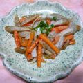 Jock's cooksnap of when they made にんじん＆ごぼうの甘辛揚げ.