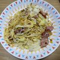 むうちゃんこうちゃん's cooksnap of when they made ☆しらすときゃべつのペペロンチーノ☆.