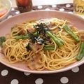 わしお's cooksnap of when they made シシトウとベーコンのめんつゆバターパスタ.
