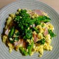 カバゴン's cooksnap of when they made 菜の花とベーコンのいり卵.