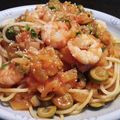莉彩パパ's cooksnap of when they made エビとグリーンオリーブのトマトスパゲティ.
