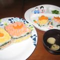 ＊なしえ＊'s cooksnap of when they made ◆簡単鮭フレークで雛祭りに可愛い押し寿司.