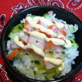 flatty1016's cooksnap of when they made なんちゃって●カニ丼●ど～んtoサラダ風.