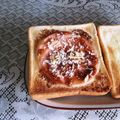 sweethazu's cooksnap of when they made サクッ♡たっぷりハムソースかつトースト♫.