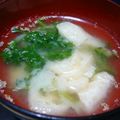 ゆいランラン's cooksnap of when they made 春菊のごま味噌汁.
