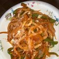 コバミツ's cooksnap of when they made 冷凍うどんで！ナポリタンうどん.