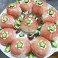 ぽんﾁｬﾝ☆'s cooksnap of when they made ひな祭りに☆生ハムのてまり寿司.