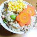 ☆まなたけ☆'s cooksnap of when they made 鶏そぼろ混ぜご飯.