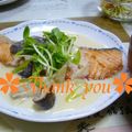 maamasa's cooksnap of when they made サーモンのムニエル野菜クリームソース添え.