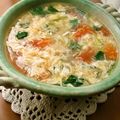 ルリナ's cooksnap of when they made 意外な組合せ♪三つ葉とトマトの卵スープ♡.