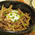 ちょこみ51's cooksnap of when they made 牛ごぼうの☆温玉丼.