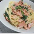 hiromiix's cooksnap of when they made サーモンのクリームパスタ.