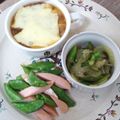 ねこりん222's cooksnap of when they made スナップエンドウと魚肉ソーセージの炒め煮.