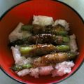 mario大好き's cooksnap of when they made 焼き肉のたれでアスパラの豚バラ巻き丼.