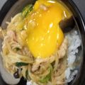 mys666's cooksnap of when they made 肉にらもやしの月見丼.