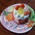 まゆゆまま's cooksnap of when they made 水切りヨーグルトで♡一歳バースデーケーキ.