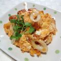 うまうま・らぶ's cooksnap of when they made ☆簡単☆卵と竹輪のキムチ炒め.