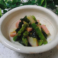 ナナプー's cooksnap of when they made アスパラとわかめの卵黄あえ.