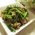 miyuki12's cooksnap of when they made 鶏ひき肉とにんにくの芽のバター醤油炒め.