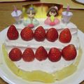 わはは猫's cooksnap of when they made ピンク色♡苺チーズクリームのロールケーキ.