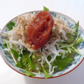 Fire-King's cooksnap of when they made 梅としらすとみず菜ごはん.