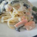 ぷくーのほっぺ's cooksnap of when they made サーモンときのこのクリームパスタ.